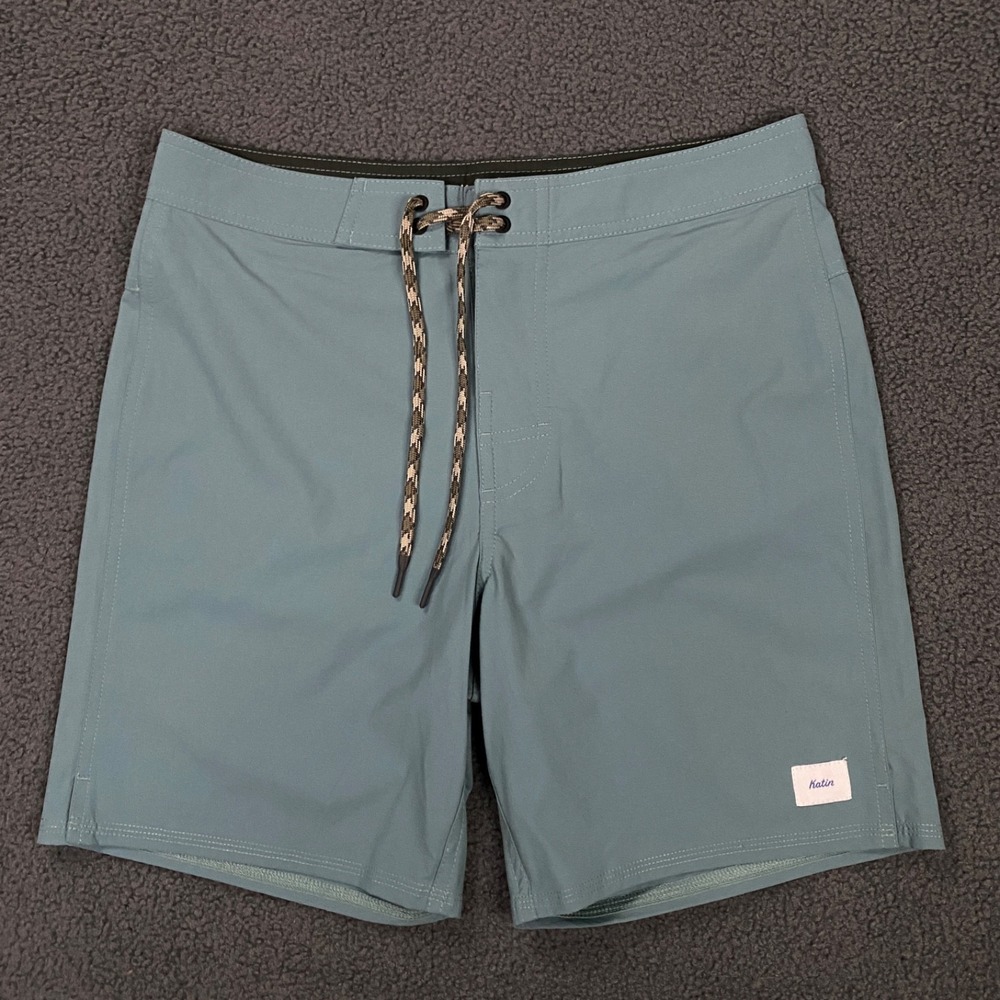Katin OTG  Swim Trunks Boys 26 Blue No Liner Stretch Board Shorts Hybrid Kids